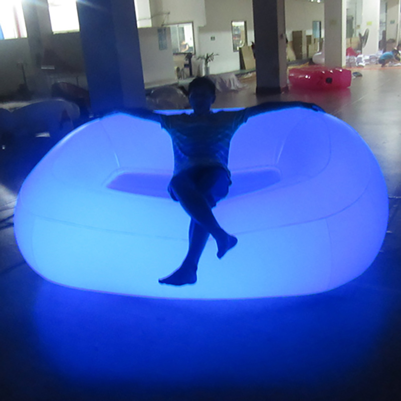 Customised 3 Seats Inflatable Led Lighting Transparent PVC Long Sofa Perfect For Event Decorations