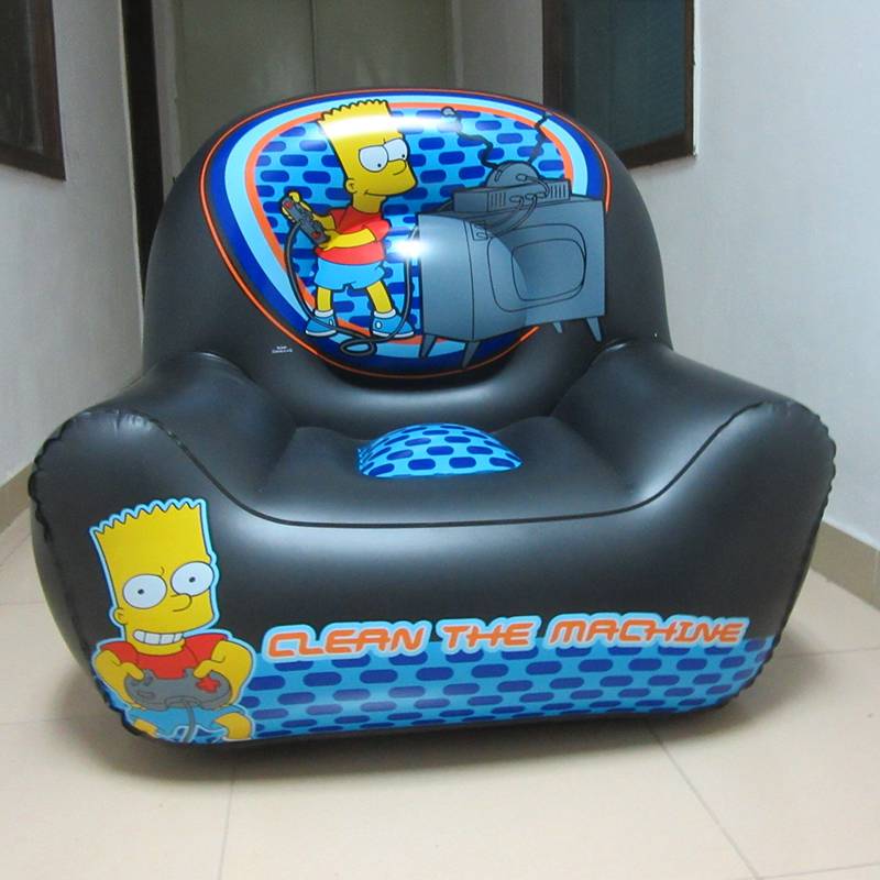 Customised Inflatable Black PVC Sofa With Armrest For Funny Indoor/Outdoor And Living Room