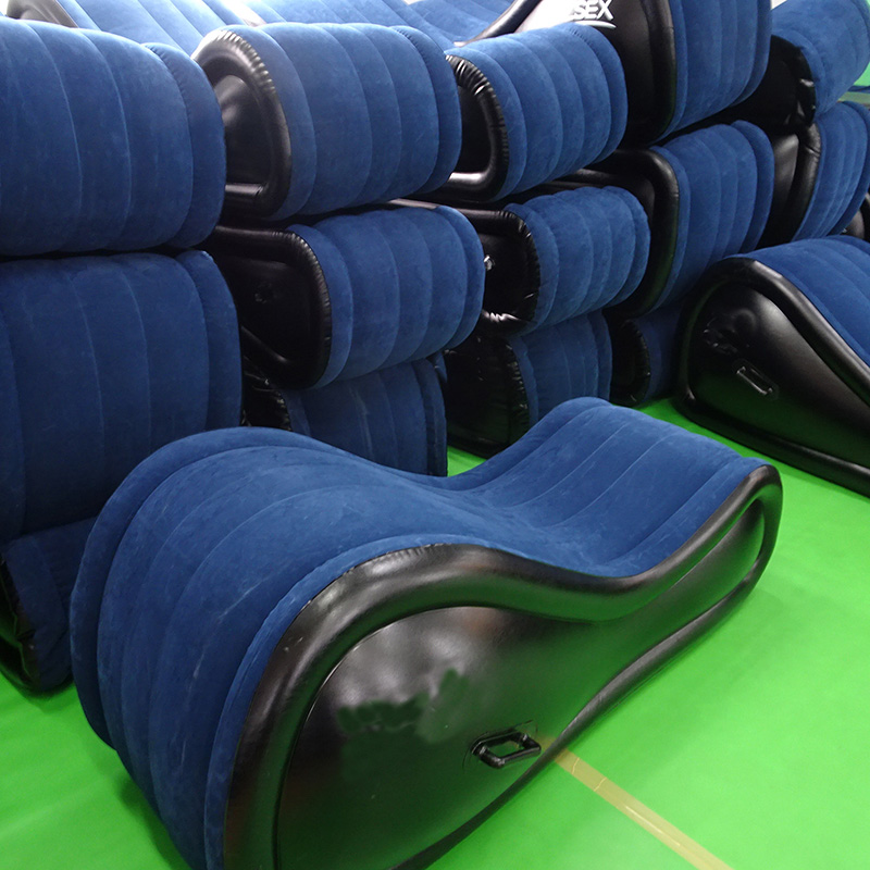 Customised 3-Seat Inflatable PVC Flocking Furniture Couch Air Sexy Sofa For Indoor