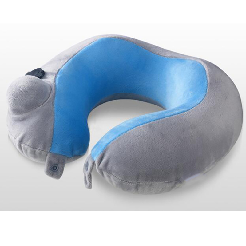 Customised 0.2MM  Inflatable Flocked PVC Pillow, Mobile Pocked Inside, And Packing Hand Bag