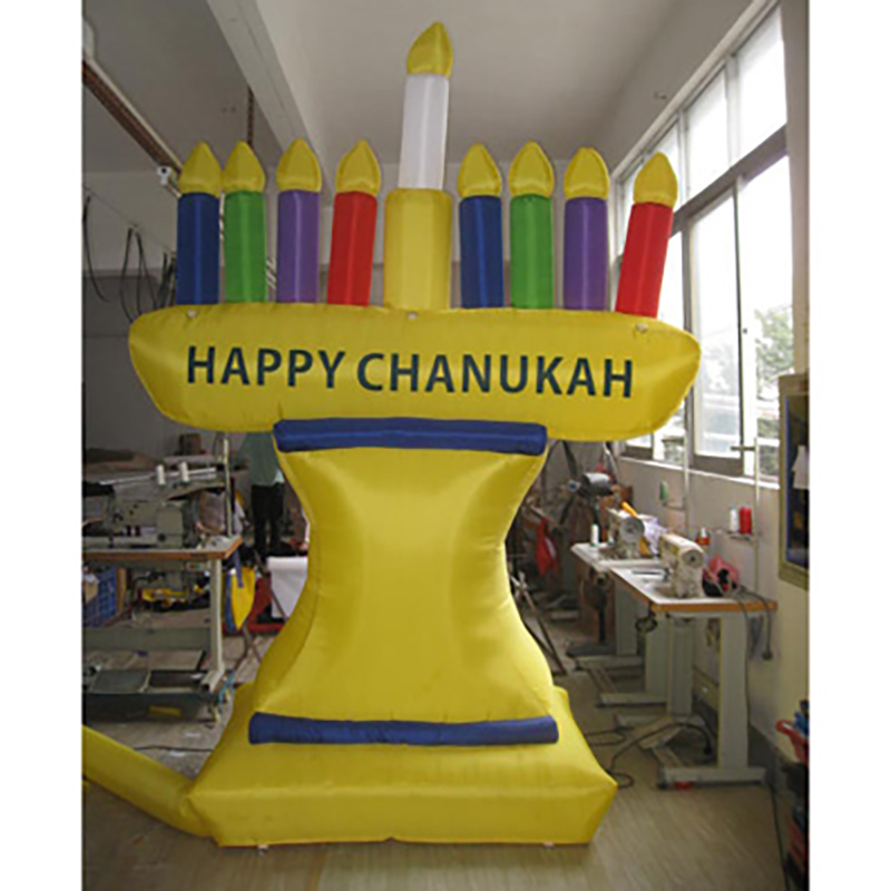 Customised 3M Tall Menorah Chanukan By Oxford Blow Up Yard Clearance With Led Lights Built-In