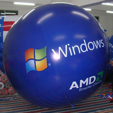 Customised 2.1M Dia Globe Windows Helium Balloon On Sky Advertising Promotion