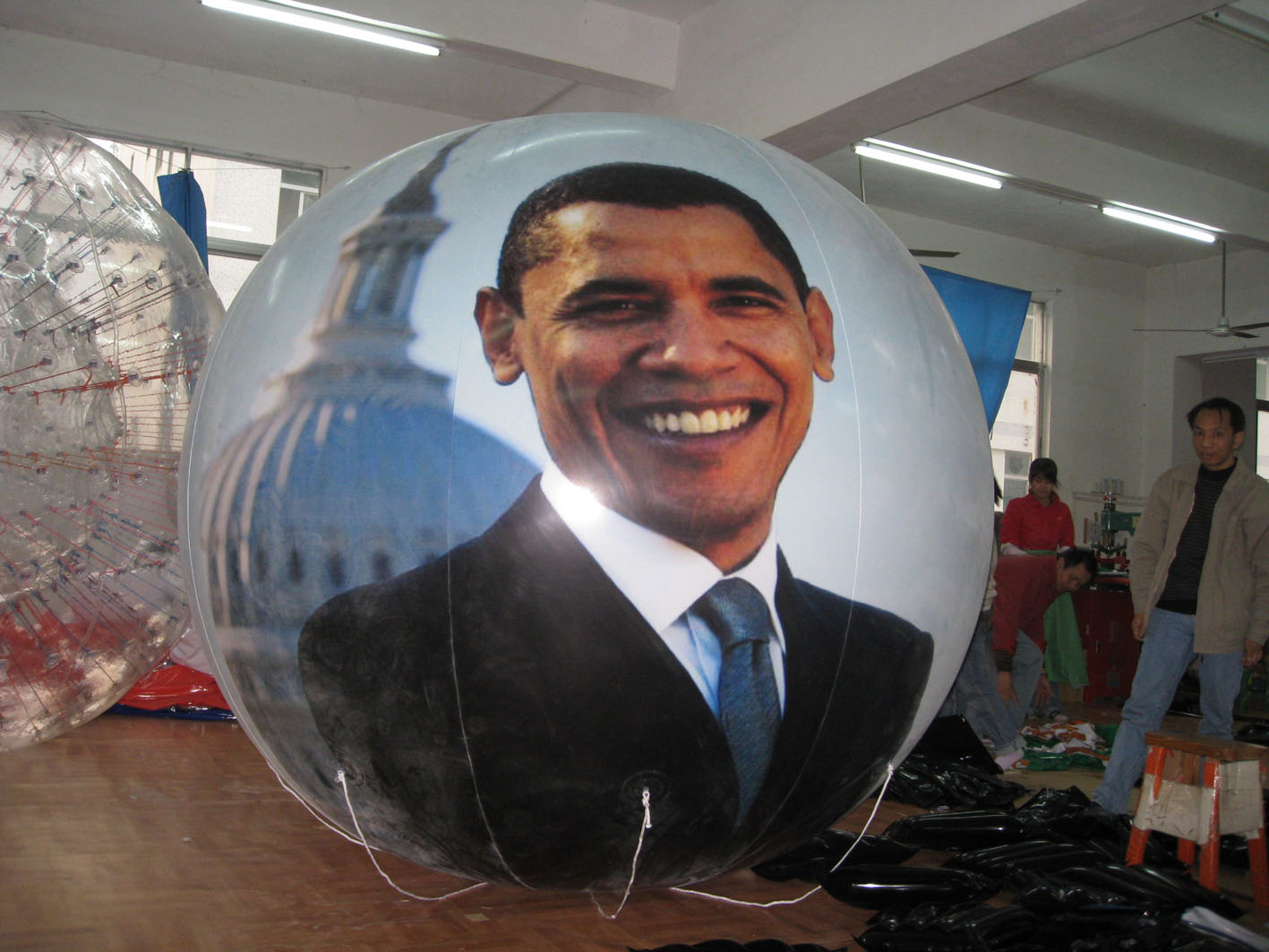 Customised PVC Helium Balloons With Obama Logo For Usa Presidant Showing