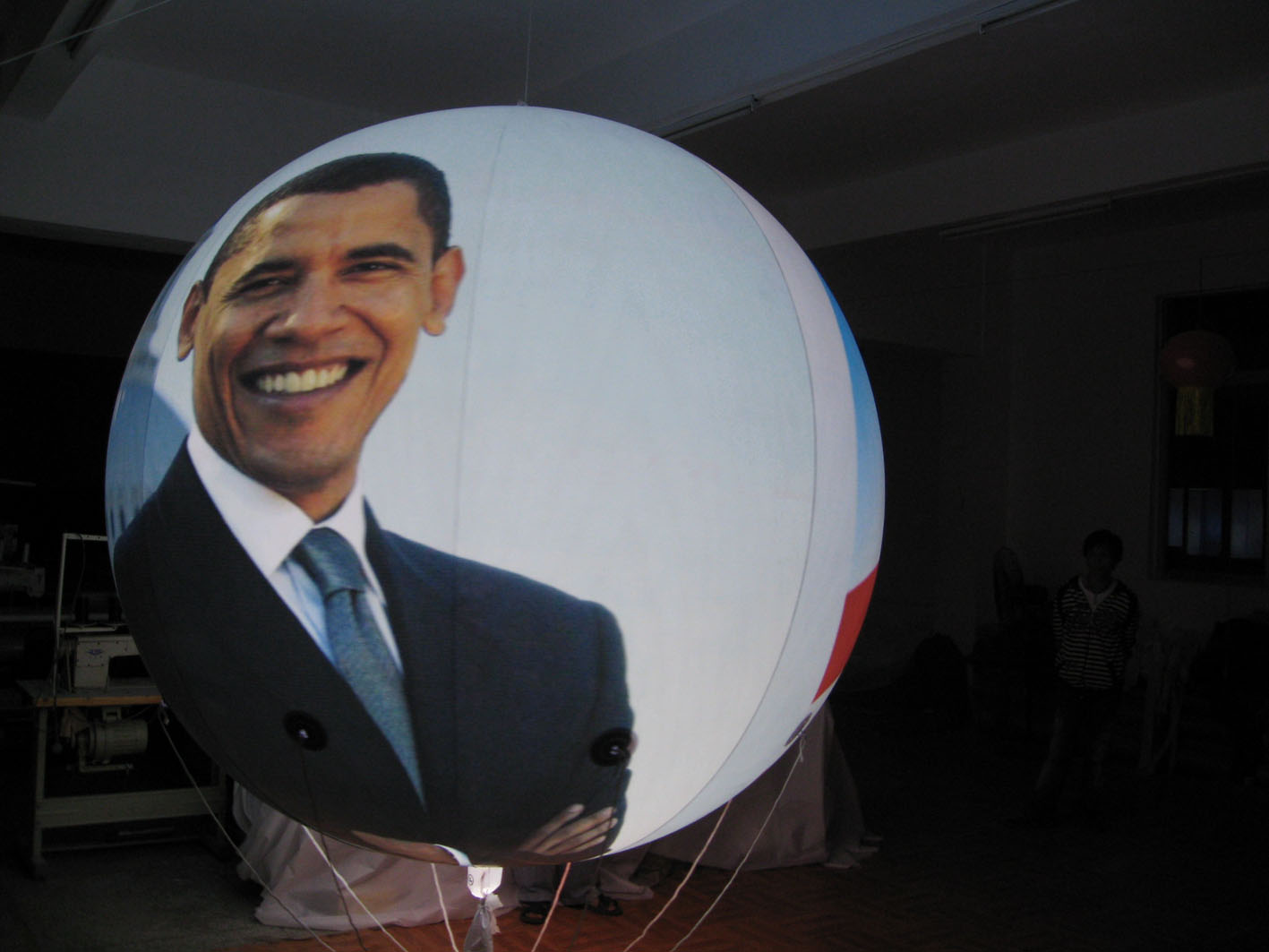 Customised PVC Helium Balloons With Obama Logo For Usa Presidant Showing