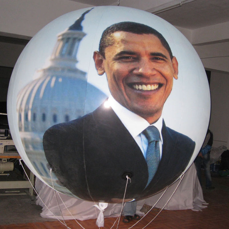 Customised PVC Helium Balloons With Obama Logo For Usa Presidant Showing