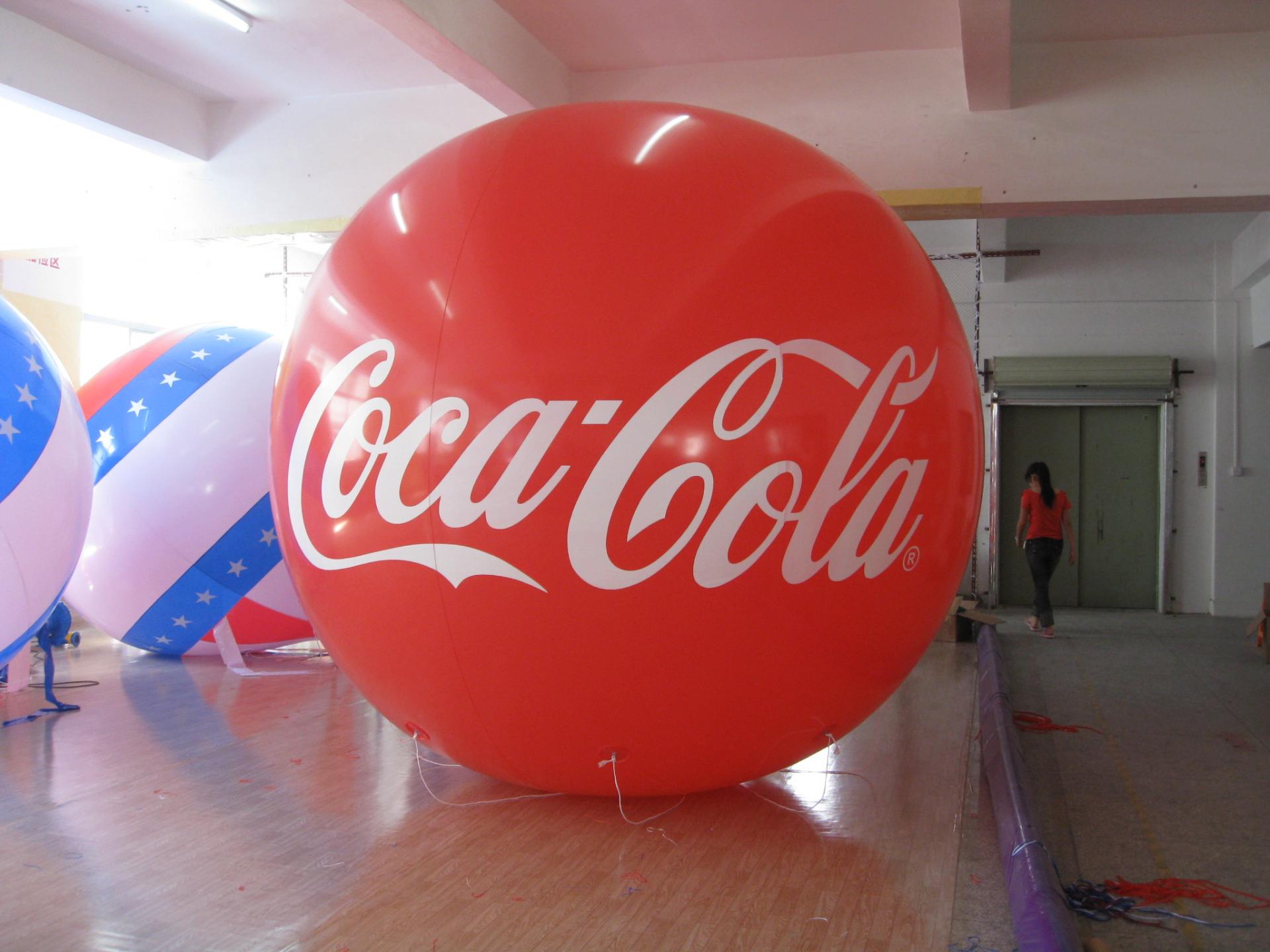 Customised Coco Cola Helium Balloon,Strong Seams,Light Side On Inside, Tether Harness