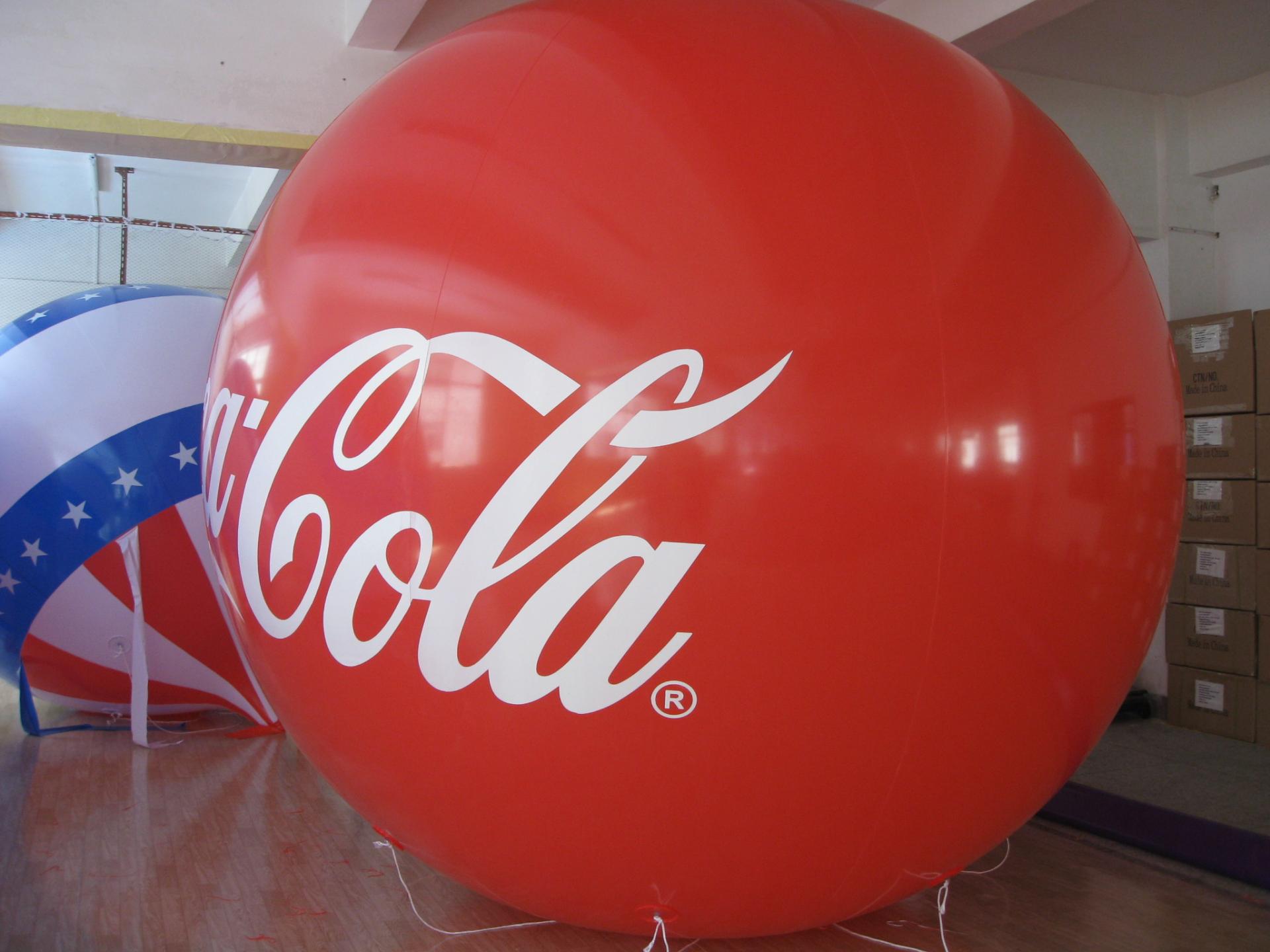 Customised Coco Cola Helium Balloon,Strong Seams,Light Side On Inside, Tether Harness