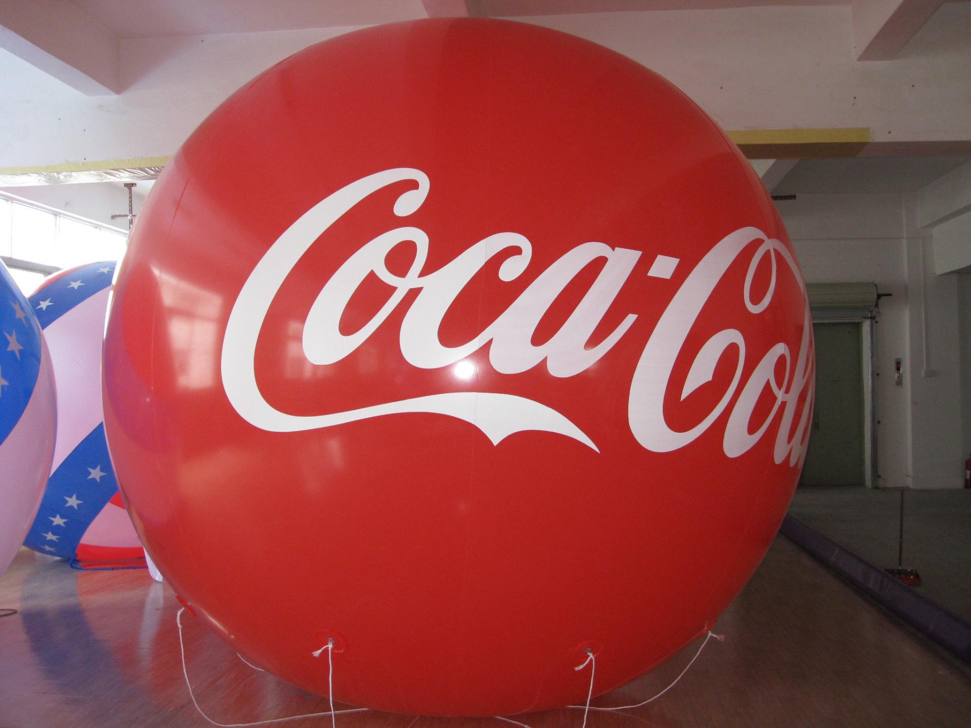 Customised Coco Cola Helium Balloon,Strong Seams,Light Side On Inside, Tether Harness