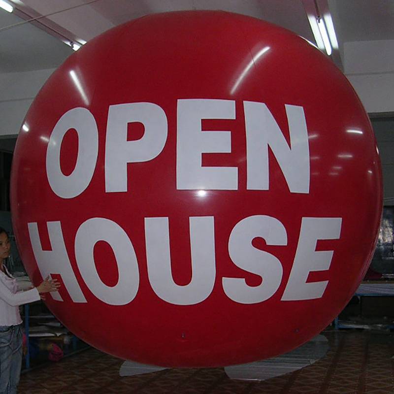 Customised Open House Helium Balloon 1C Logo Printed On Two Side For Advertising