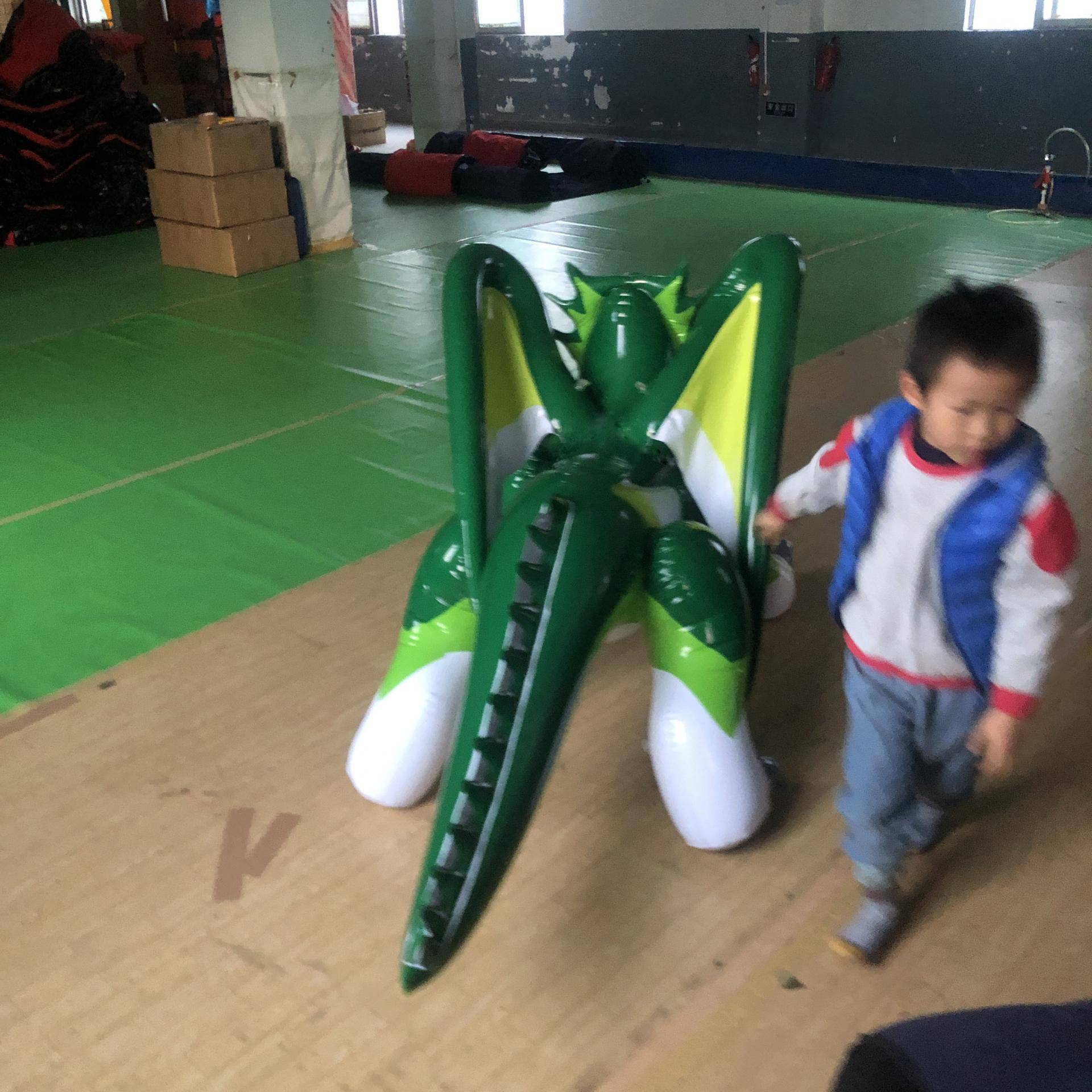 Custom Air Dorable Inflatable Animal Green Flying Dragon Cartoon Toys