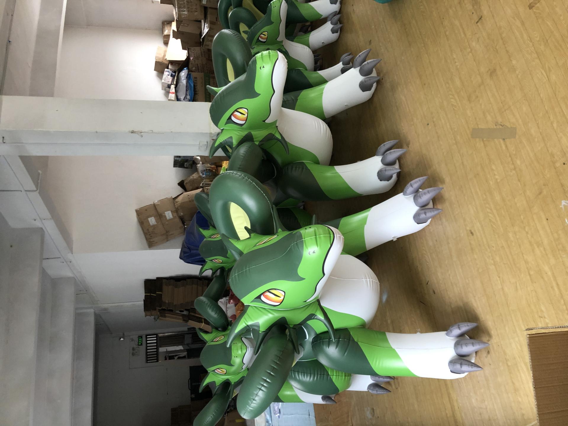 Custom Air Dorable Inflatable Animal Green Flying Dragon Cartoon Toys