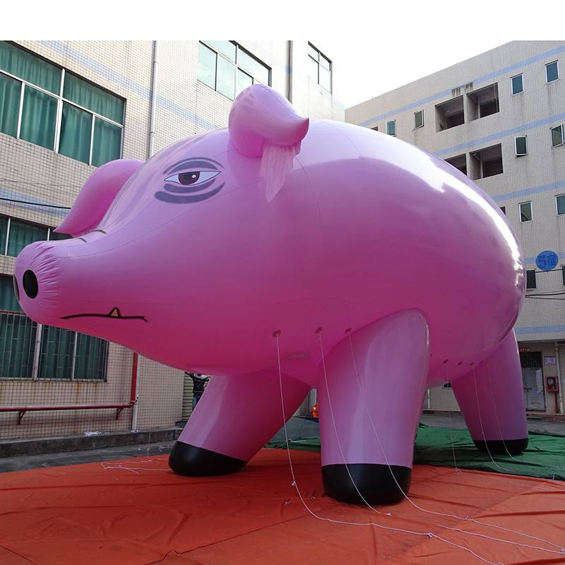 Customised 40Ft Long Large Huge PVC Helium Pig With Tetherlines For Advertising