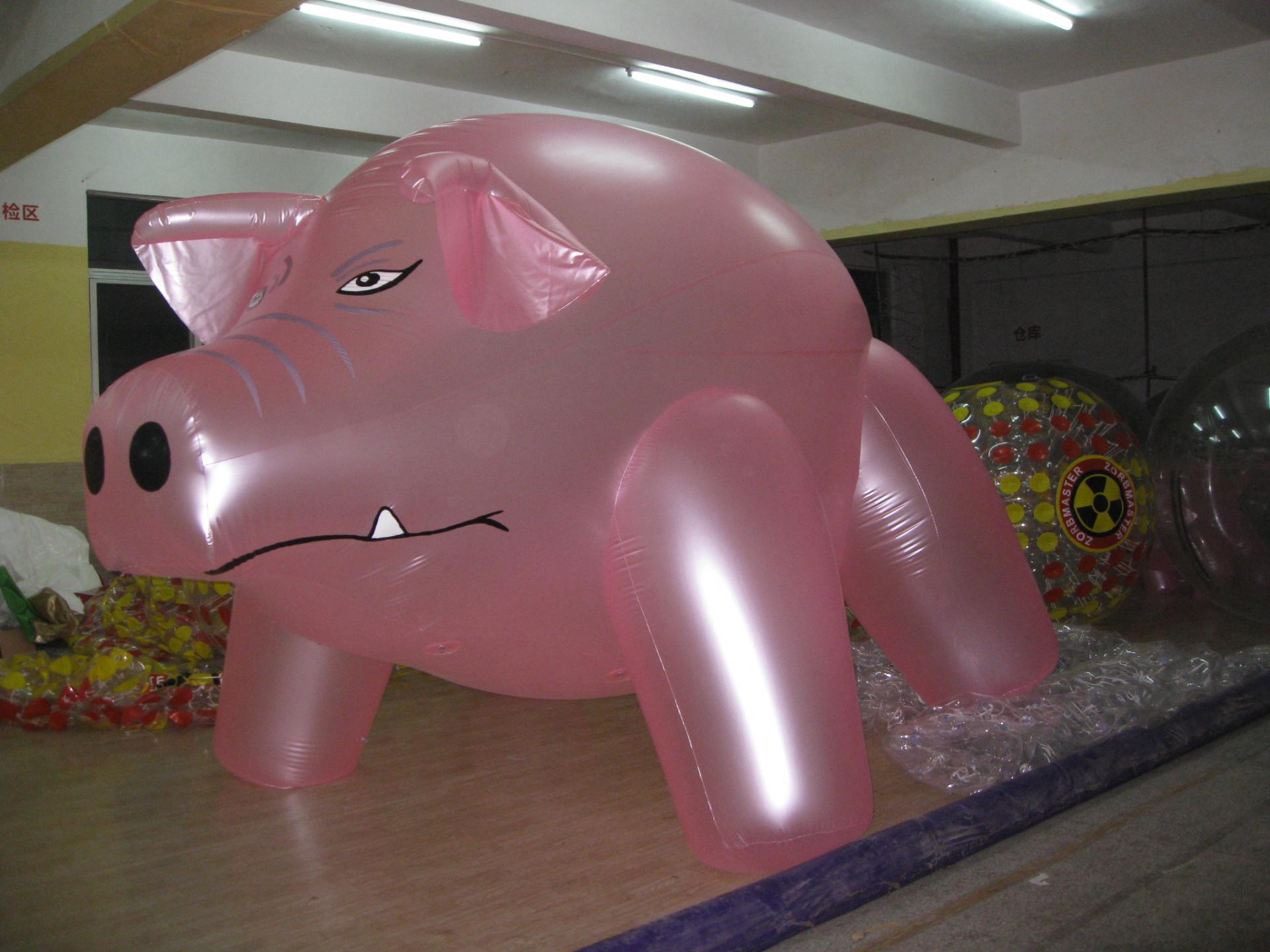 Customised Inflatable Pink Pig Animal Plastic PVC Balloon Ready To Inflate With Air