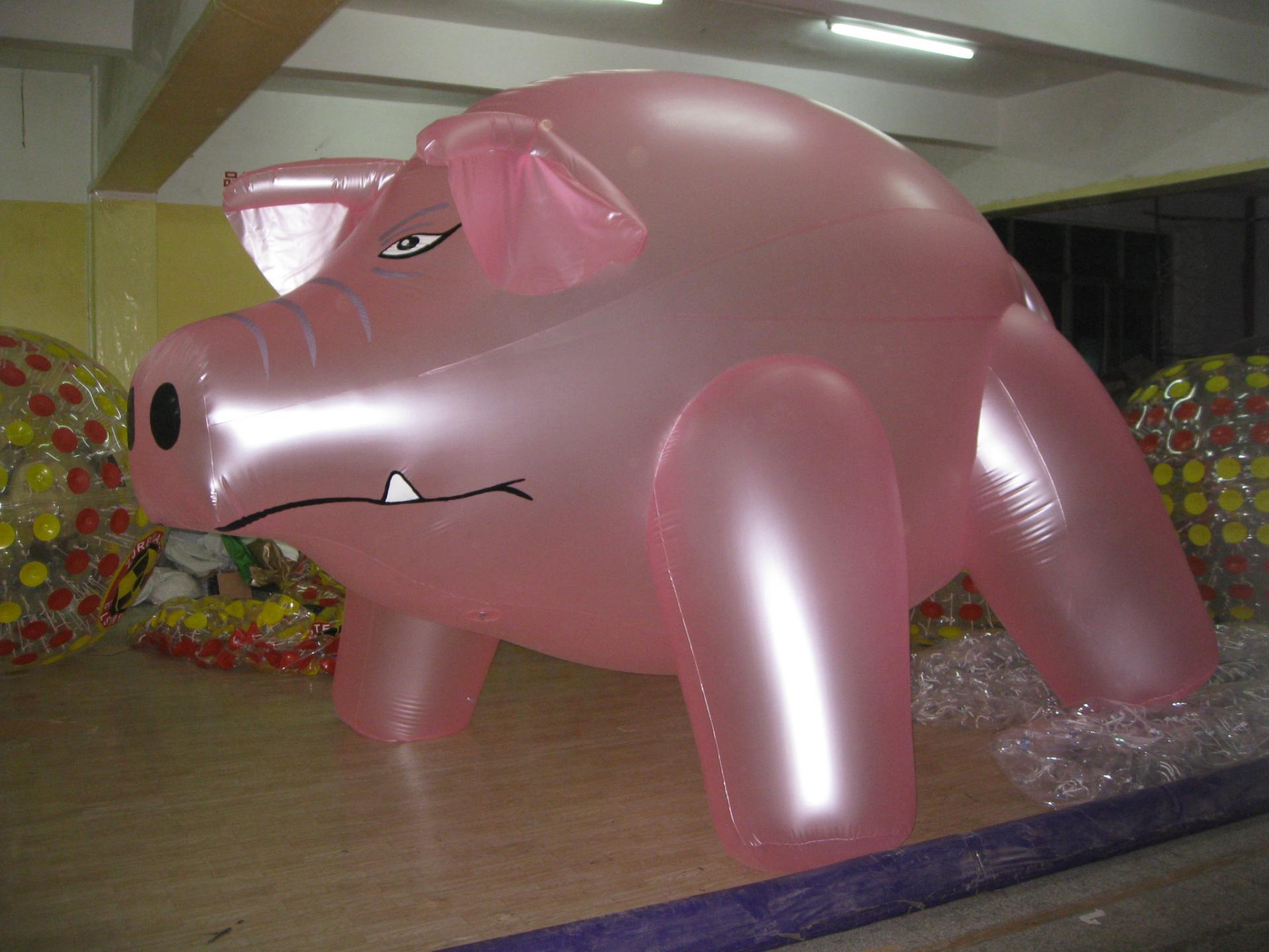 Customised Inflatable Pink Pig Animal Plastic PVC Balloon Ready To Inflate With Air