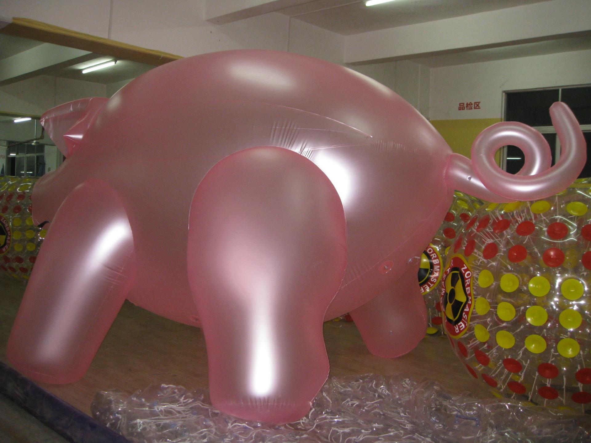 Customised Inflatable Pink Pig Animal Plastic PVC Balloon Ready To Inflate With Air