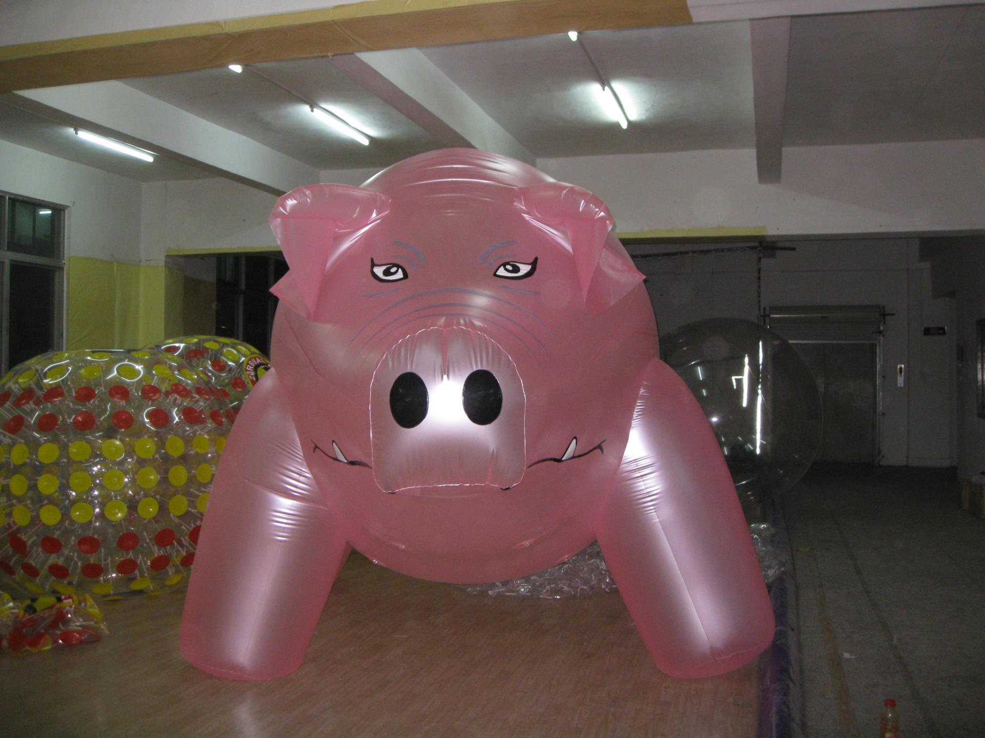 Customised Inflatable Pink Pig Animal Plastic PVC Balloon Ready To Inflate With Air