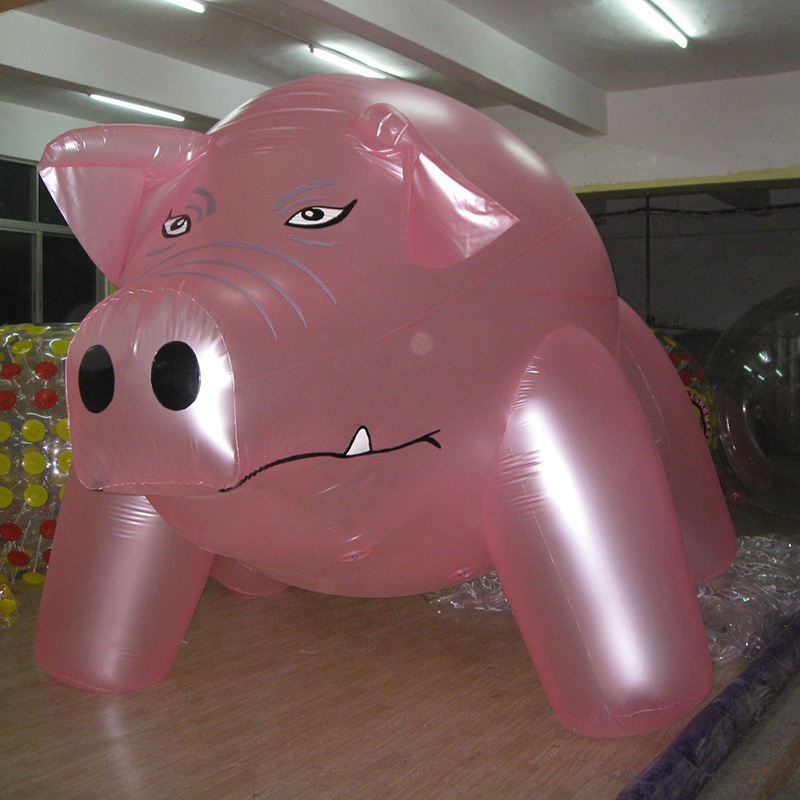 Customised Inflatable Pink Pig Animal Plastic PVC Balloon Ready To Inflate With Air