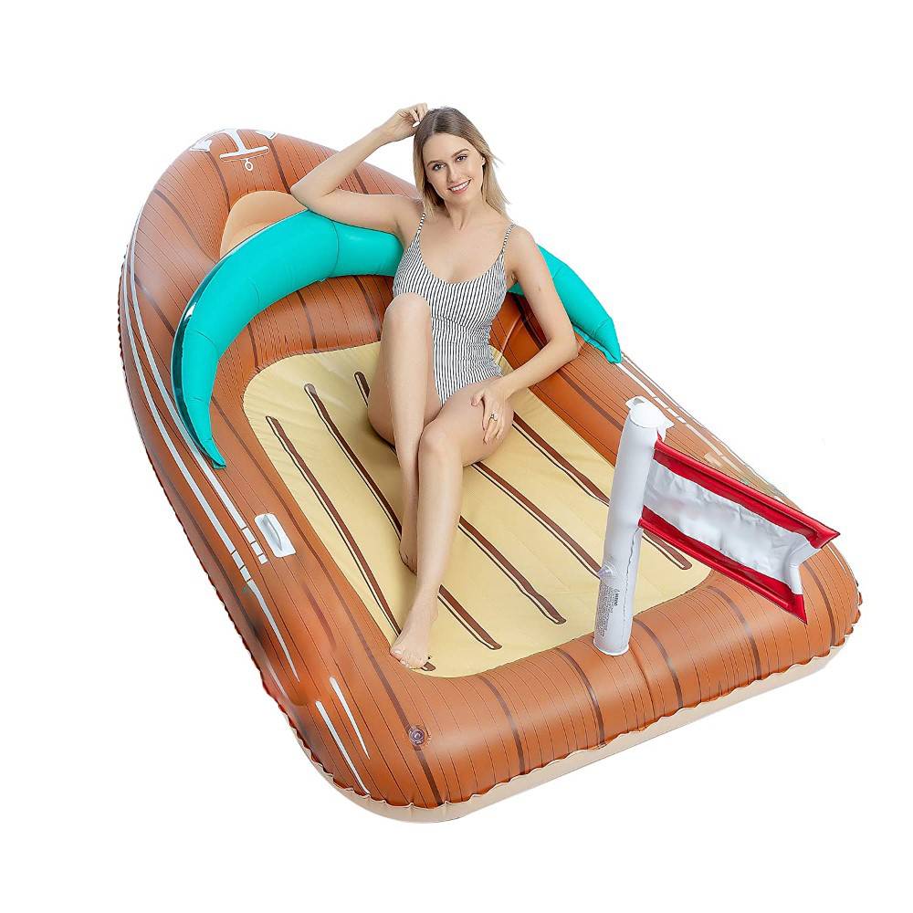 Summer Swimming Pool Party Lounge Inflatable Boat Pool Float Raft Decorative Toys for Children and Adults