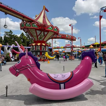 Customized Swimming Pool Floating Rocking Horse Toy Inflatable Pool Rocker