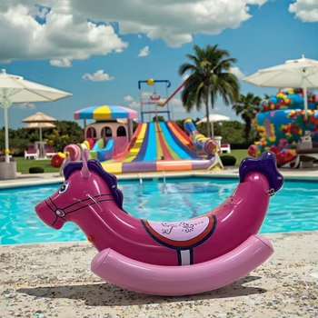 Customized Swimming Pool Floating Rocking Horse Toy Inflatable Pool Rocker