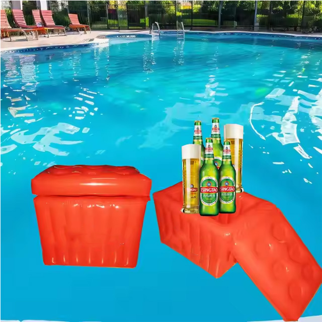Customized Portable Inflatable Salad Food Drinks Ice Bucket Coolers Pvc Inflatable Cooler for Party Picnic Camping