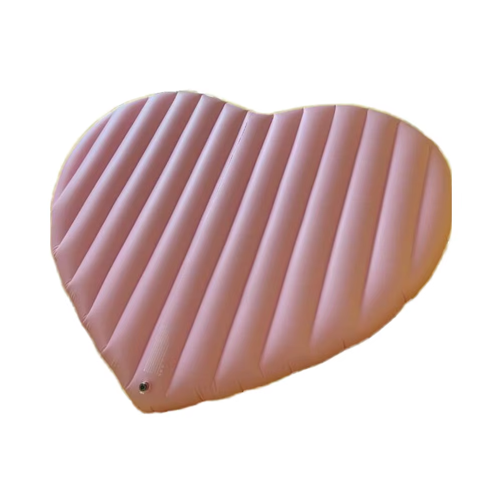 Customised Inflatable PVC Folding Mattress Heart Shaped Pool Lounge Outdoor Beach Party Fun