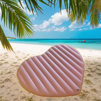 Customised Inflatable PVC Folding Mattress Heart Shaped Pool Lounge Outdoor Beach Party Fun
