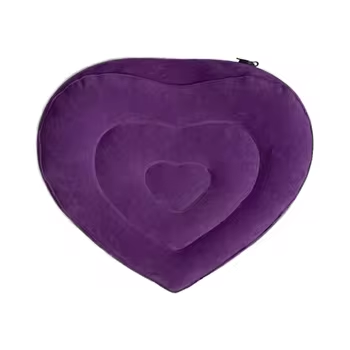 Customized Inflatable Purple Flocking Sofa Chair Heart Shape Lazy Air Chair Indoor Outdoor And Living Room