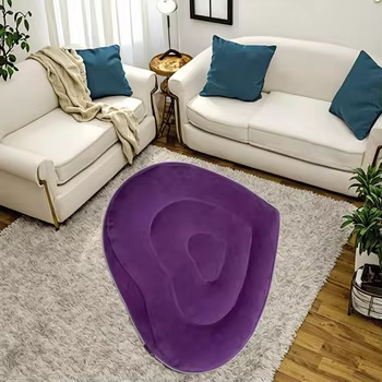 Customized Inflatable Purple Flocking Sofa Chair Heart Shape Lazy Air Chair Indoor Outdoor And Living Room