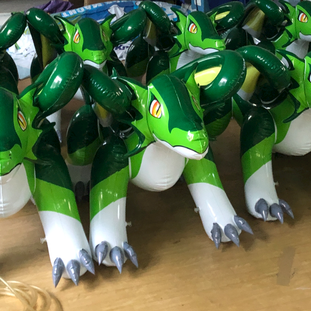Custom Air Dorable Inflatable Animal Green Flying Dragon Cartoon Toys