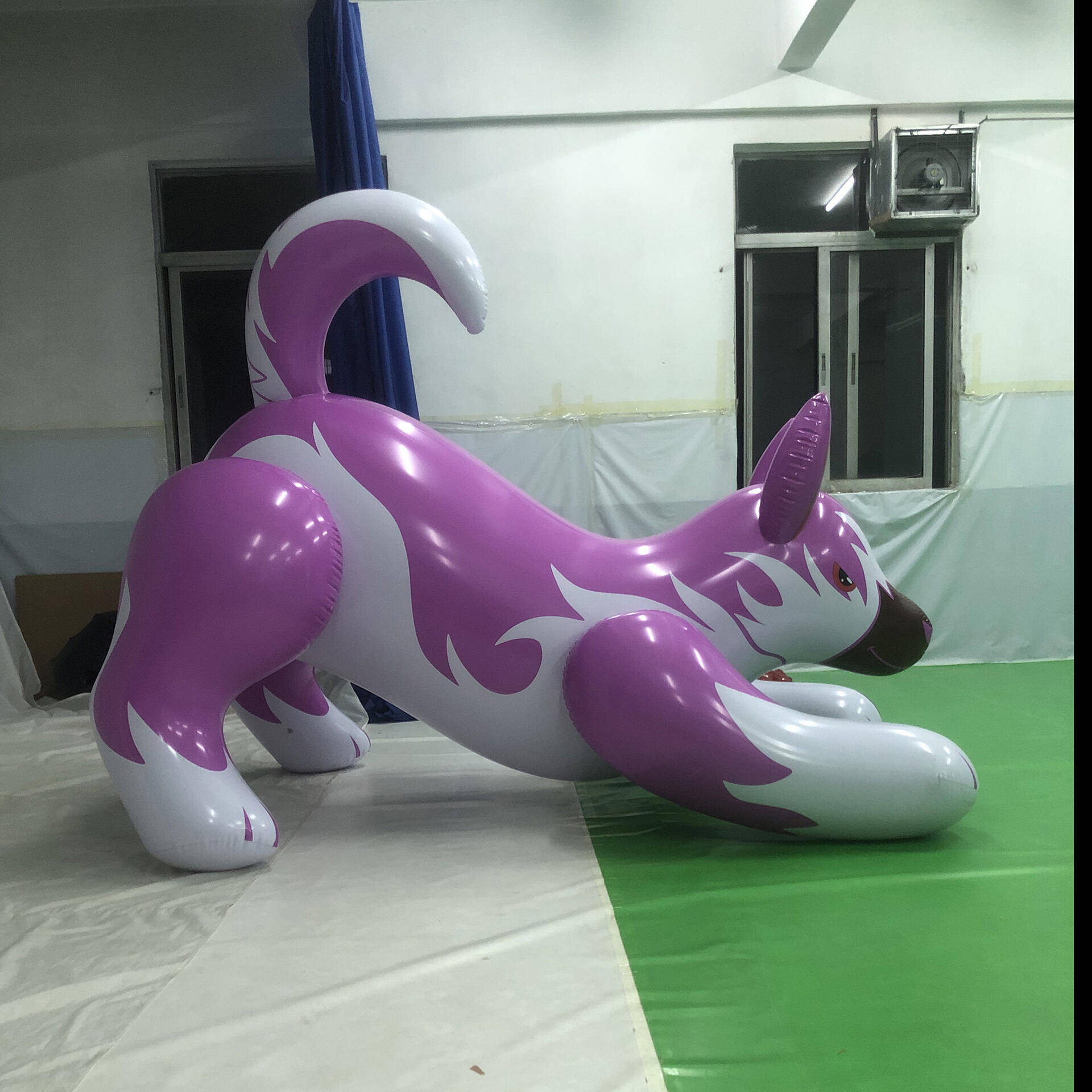 Custom Advertising Ride-On Inflatable Animal Pink Cartoon Dogs With Artworks Printings