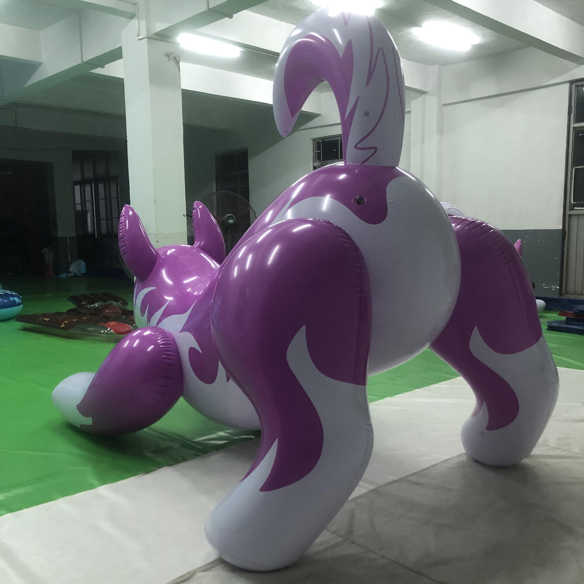 Custom Advertising Ride-On Inflatable Animal Pink Cartoon Dogs With Artworks Printings