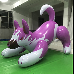 Custom Advertising Ride-On Inflatable Animal Pink Cartoon Dogs With Artworks Printings