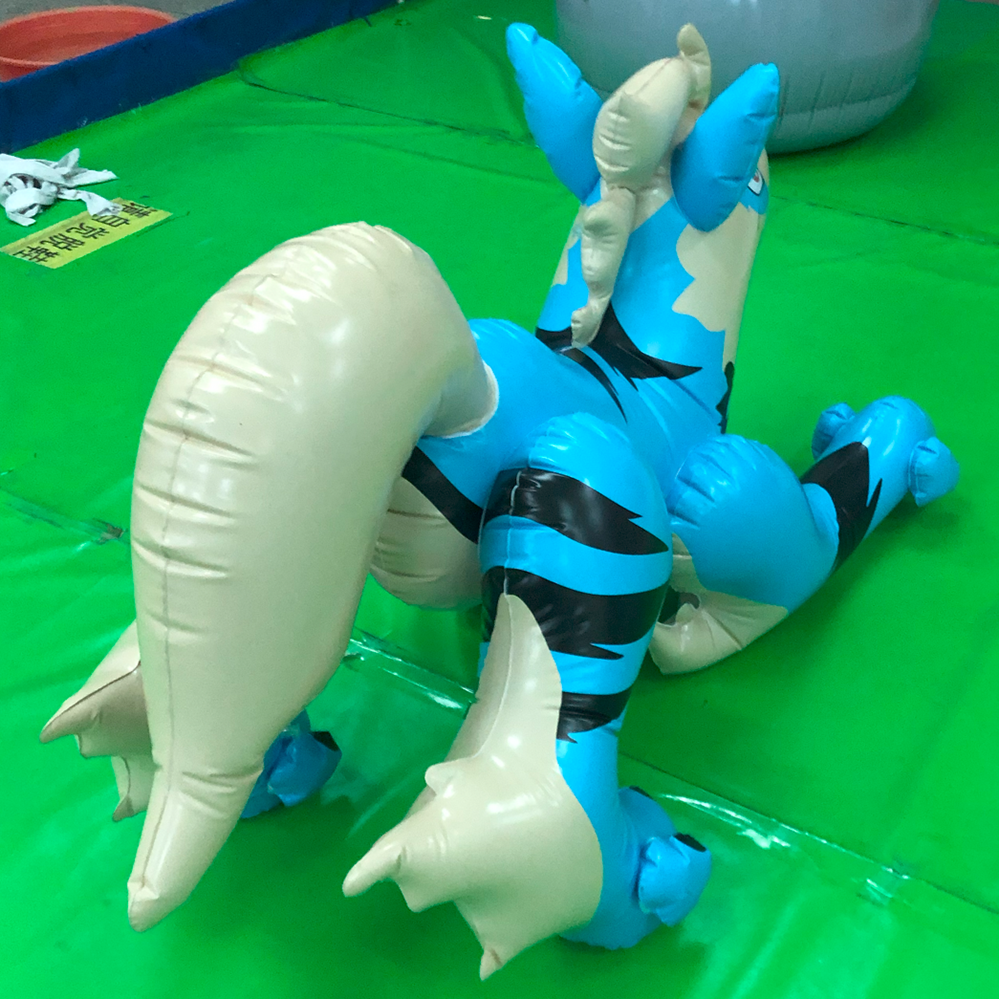 Customised Inflatable Dorable Airblown Stuffed Figures Animal Sky Blue Tiger Cartoon