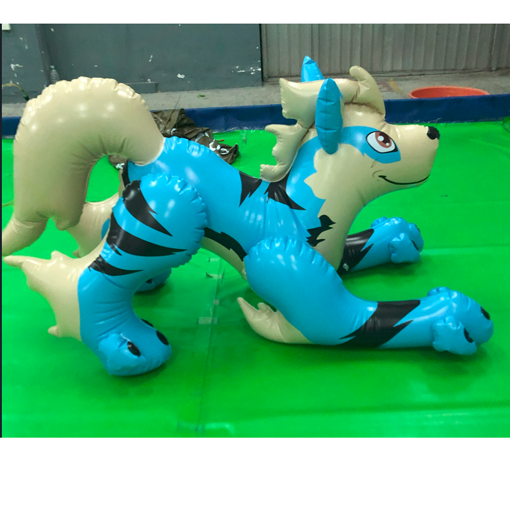 Customised Inflatable Dorable Airblown Stuffed Figures Animal Sky Blue Tiger Cartoon