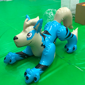 Customised Inflatable Dorable Airblown Stuffed Figures Animal Sky Blue Tiger Cartoon