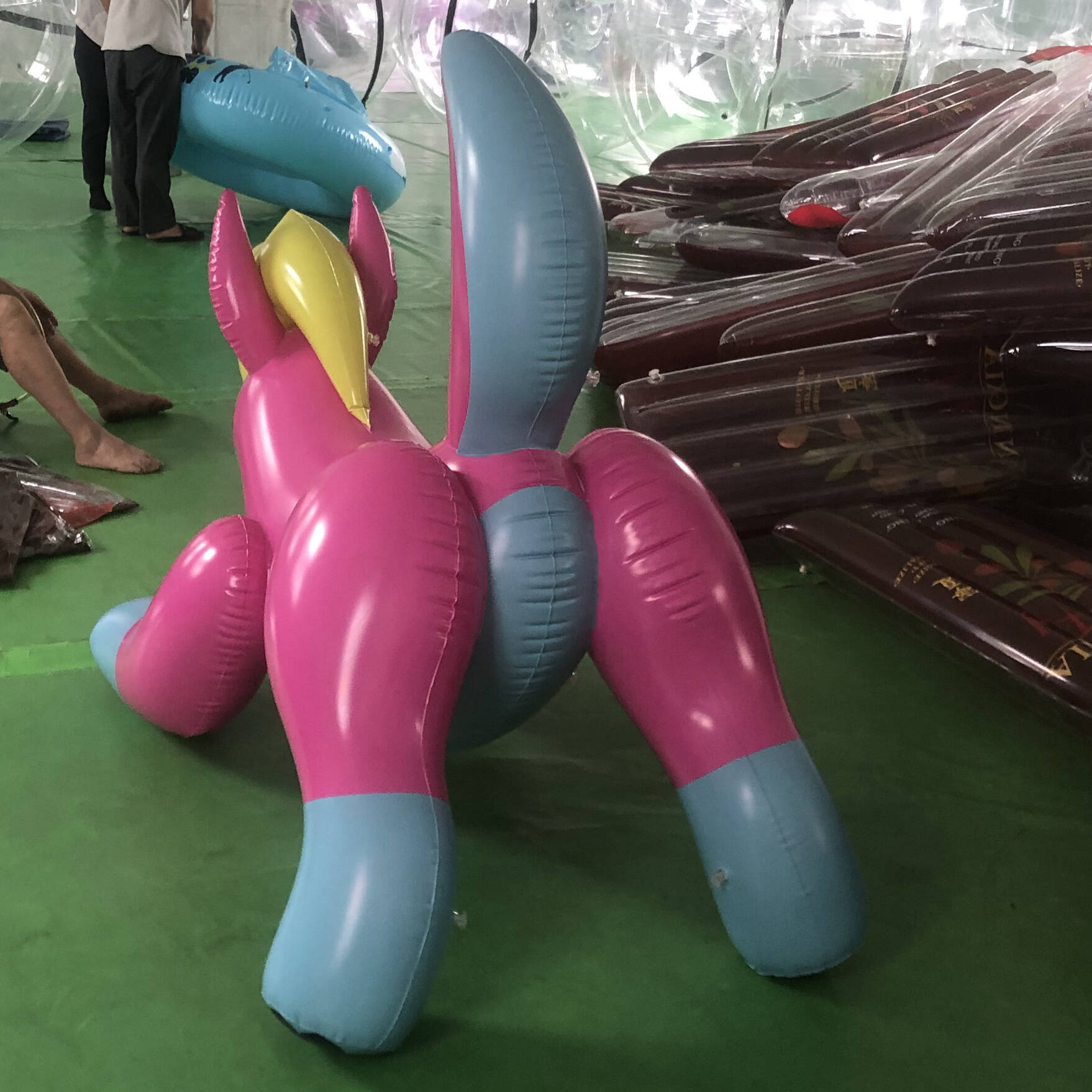 Customised Inflatable Dorable Airblow Giant Pink Figures Husky Dog For Decrations