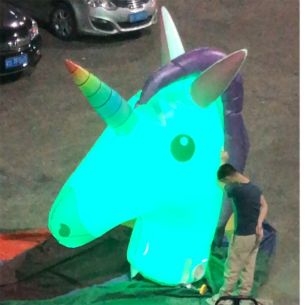Custom make Inflatable Blow-Up Heavy Nylon Unicorn Head Figure With Led For Party Decoration
