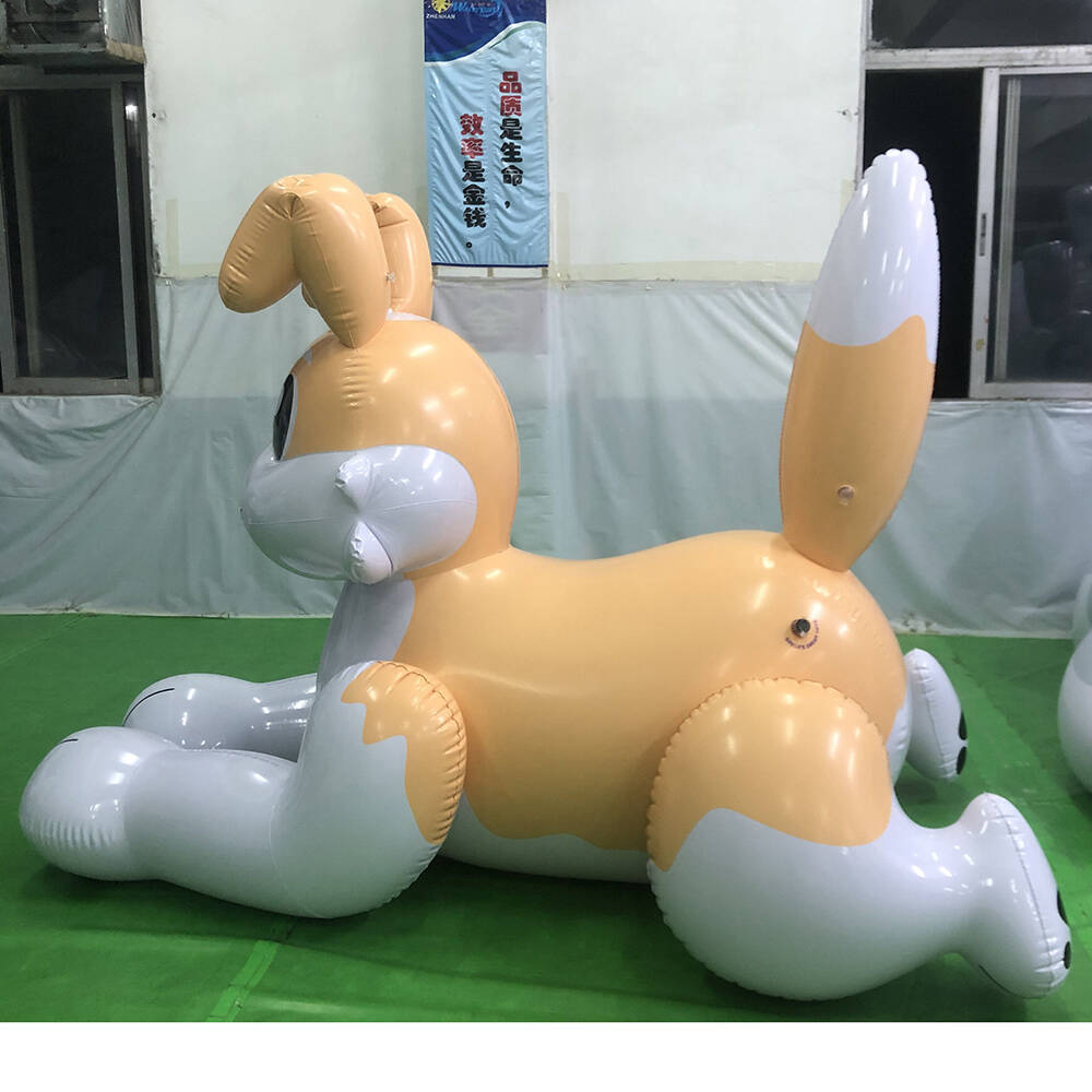Customised Inflatable Gold Yellow Cat Character With Reinforced Stressed Section Seams On Back Yard