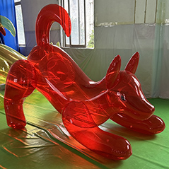 Custom make Inflatable Air Dorable Airblown Transparent Red Animal Dogs Toy Gifts For Fun