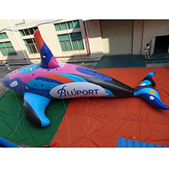 Customised 15M Inflatable Giant Helium Whale Flying On The Air For Advertising