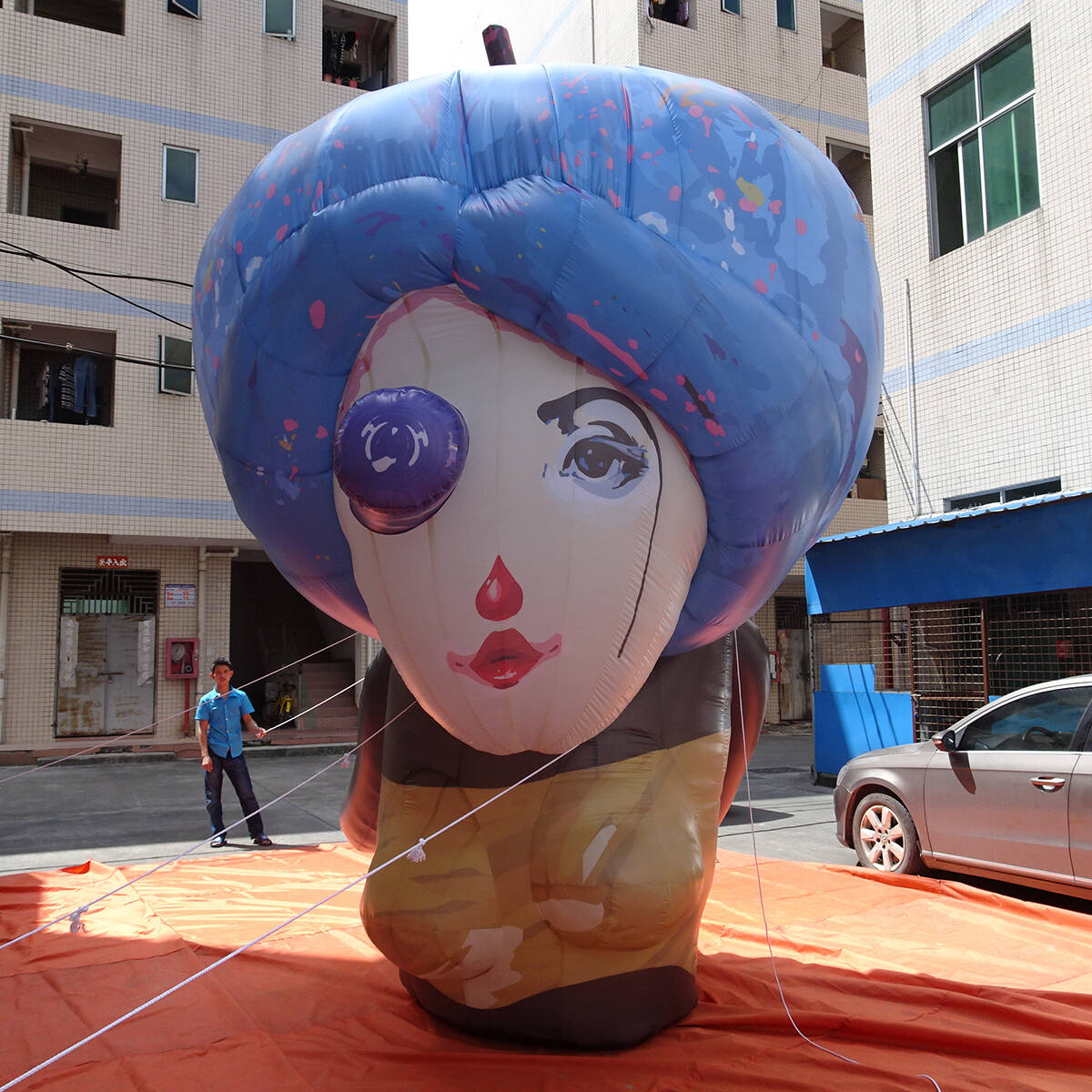 Customised Inflatable Giant Odm/Oem Women Cartoon Model By Nylon Oxford For Attractions