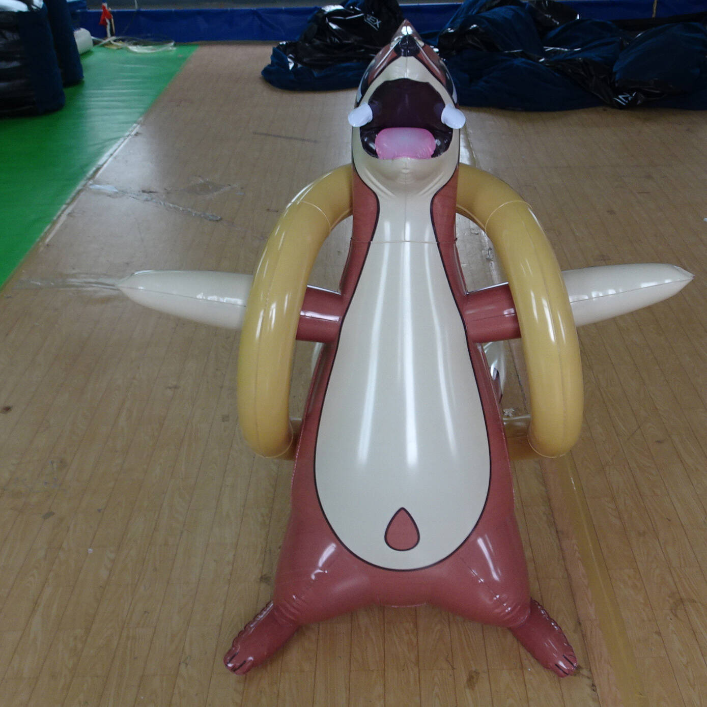 Customised Inflatable Swimming Ring Cartoon Animal Fox For Showing How Safe On Water