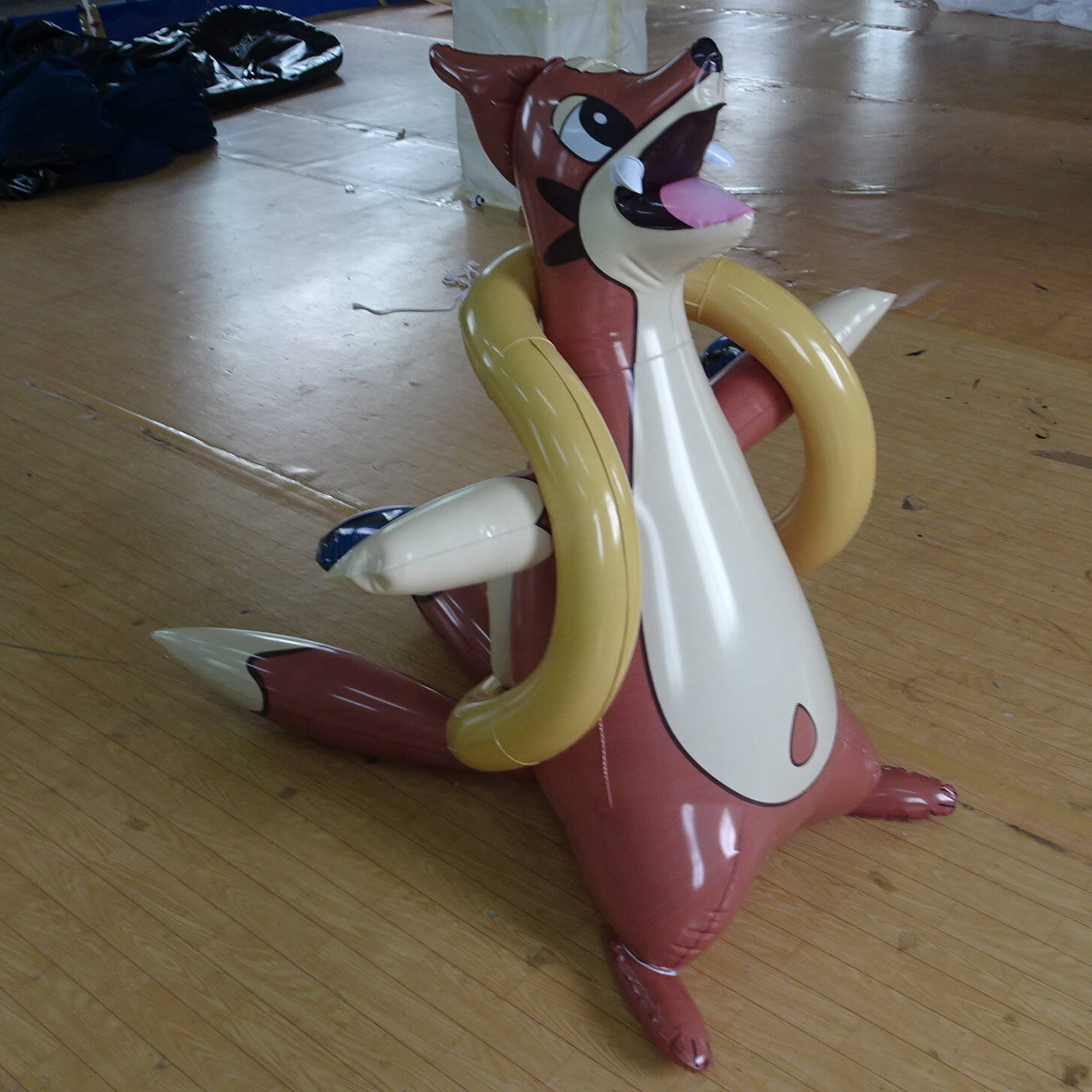 Customised Inflatable Swimming Ring Cartoon Animal Fox For Showing How Safe On Water