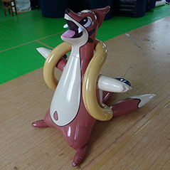 Customised Inflatable Swimming Ring Cartoon Animal Fox For Showing How Safe On Water