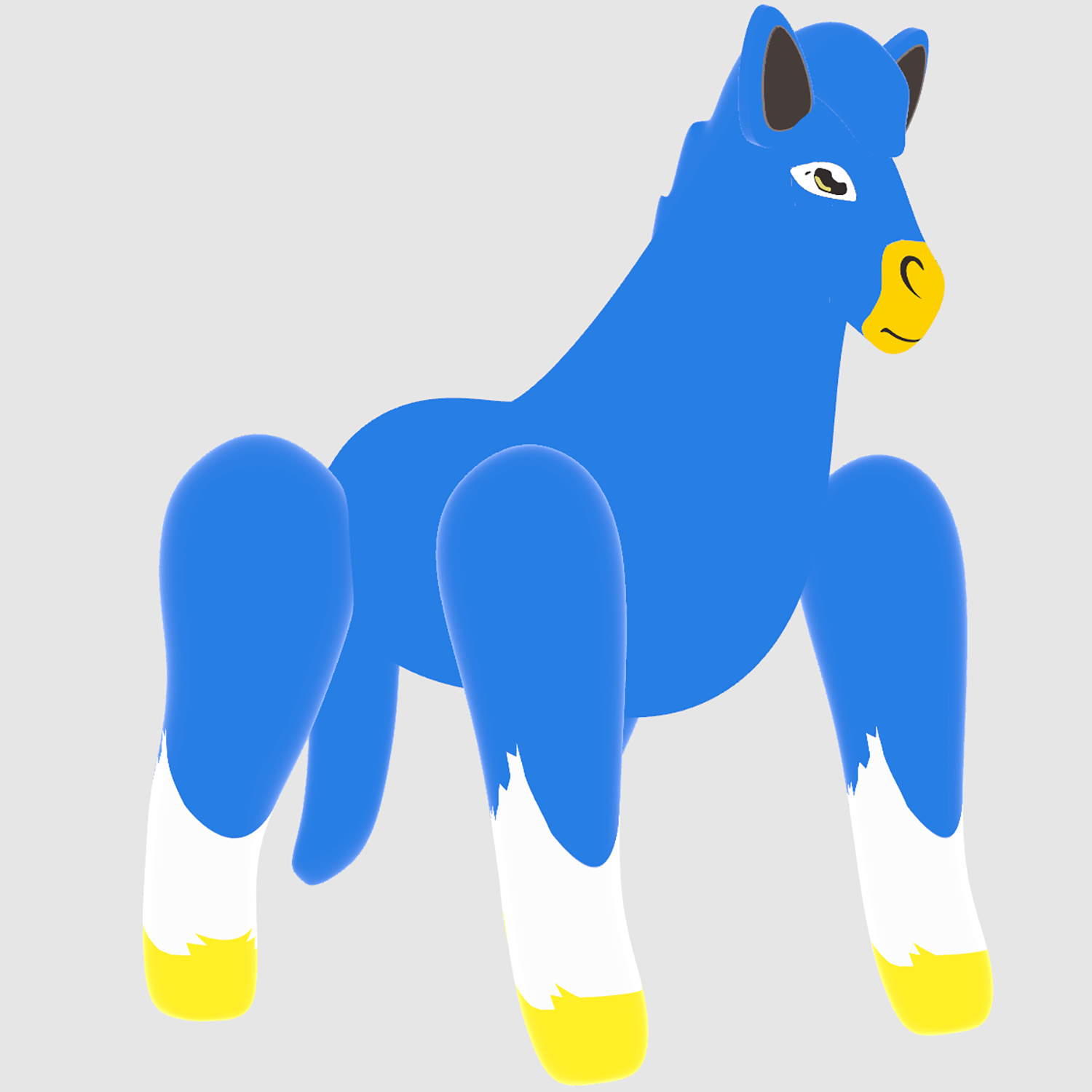 Inflatable Customised Dorable Sky Blue Horse Model Figures With Logo Printings For Advertisings