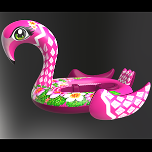 Custom make Inflating Giant Dorable Airblow Stuffed Flamingo Figures Island Pool Beach Float